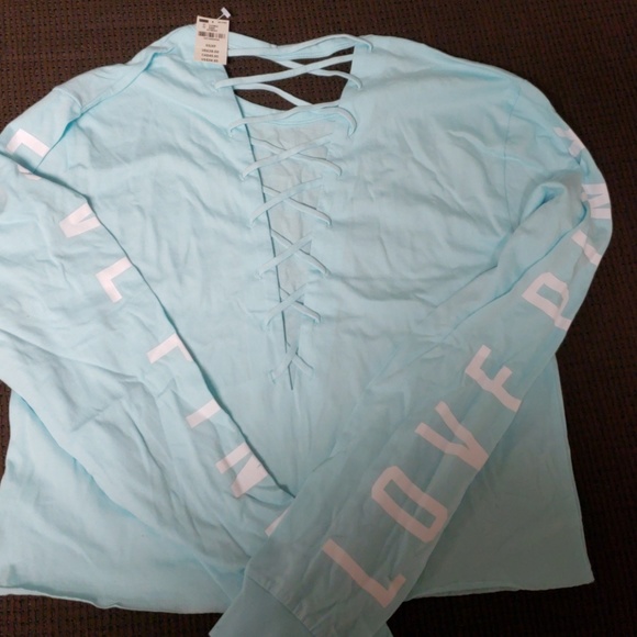 NWT Victoria secret crop top long sleeve shirt - Picture 2 of 3